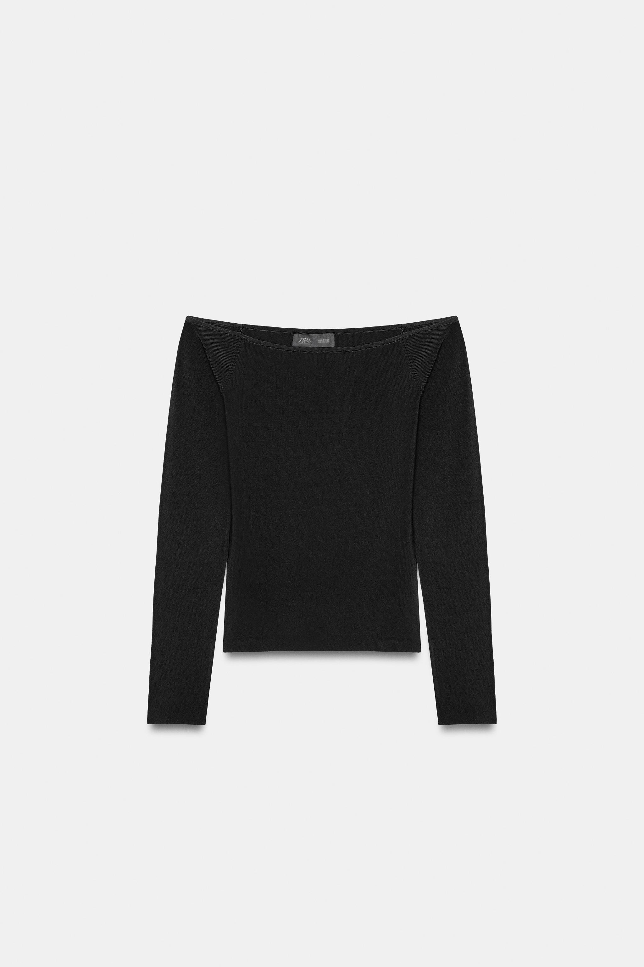 OFF-SHOULDER KNIT TOP